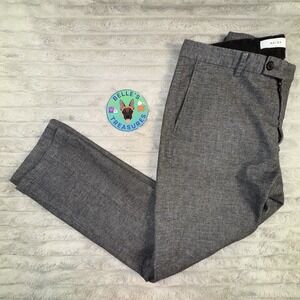 Reiss Dress Pants Women's 34x28 Gray Tapered Slim Fit Trousers Quiet Luxury Work